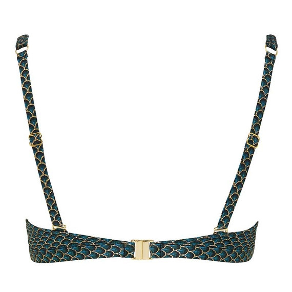 Annadiva Swim Chinese Fan Plunge Bikinitop Art Deco Bow