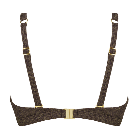 Annadiva Swim Choco Gold Plunge Bikinitop Brownie