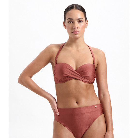 Beachlife Chocolate Shine Bandeau Bikini Oberteil