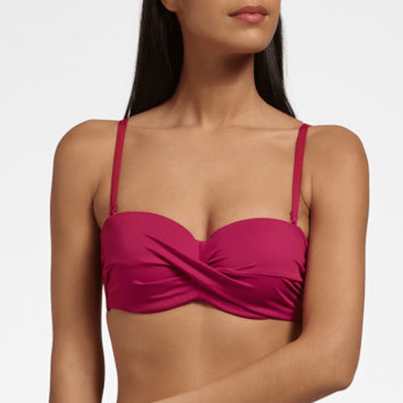 Cyell City Slick Sangria Bandeau Multiway Bikinitop Red