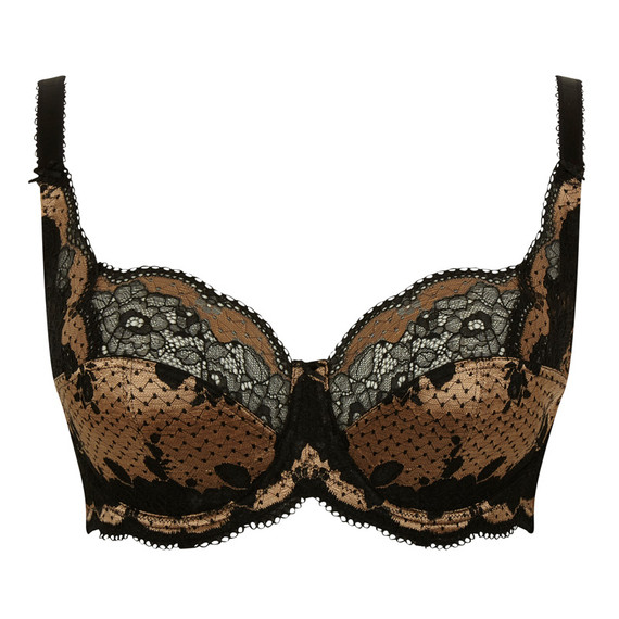 Panache Clara Full Cup BH Black Vintage Gold