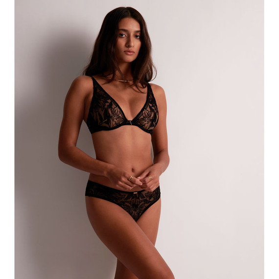 Aubade Coeur à Corps Plunge BH Noir