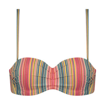 Color Dash Bandeau Bikini Oberteil