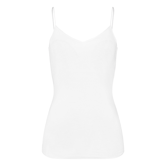 Hanro Cotton Seamless Padded Spaghetti Top White