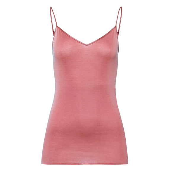 Hanro Cotton Seamless Spaghetti Top Sweet Pepper