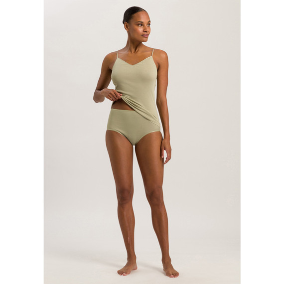 Hanro Cotton Seamless Top met Spaghettibandjes Moss Green