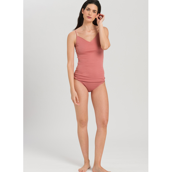 Hanro Cotton Seamless Spaghetti Top Sweet Pepper