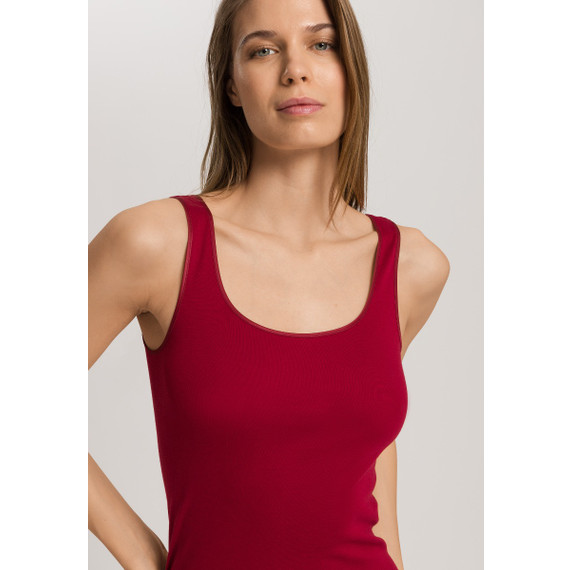 Hanro Cotton Seamless Tanktop Red Dahlia