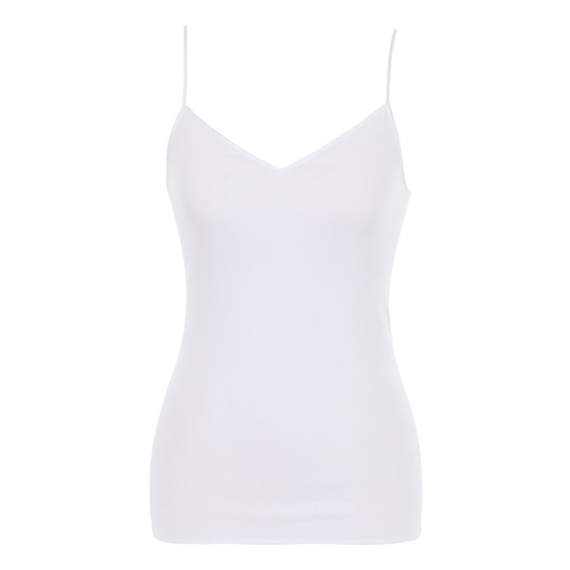 Hanro Cotton Seamless Top met Spaghettibandjes White