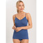 Hanro Cotton Seamless Padded Spaghetti Top True Navy