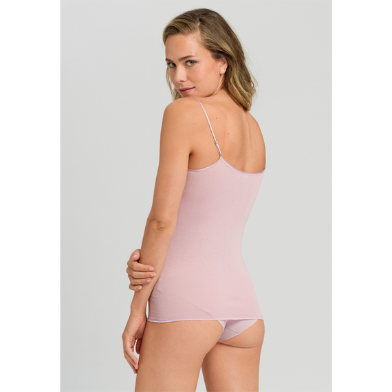 Hanro Cotton Seamless Top met Spaghettibandjes Pale Pink