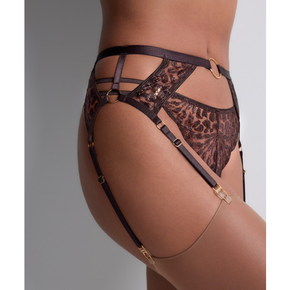 Aubade Crazy In Love Jarretels Satin Brown