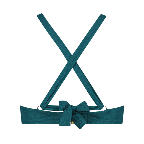 Cyell Flora Teal Halter Bikinitop