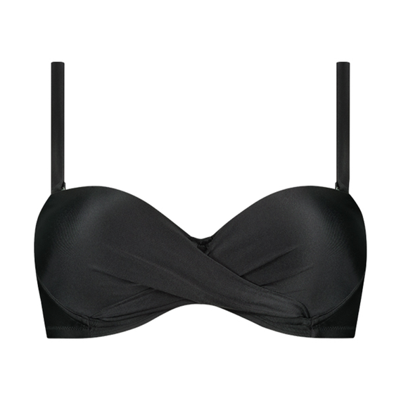 Dark Grey Bandeau Bikini Oberteil