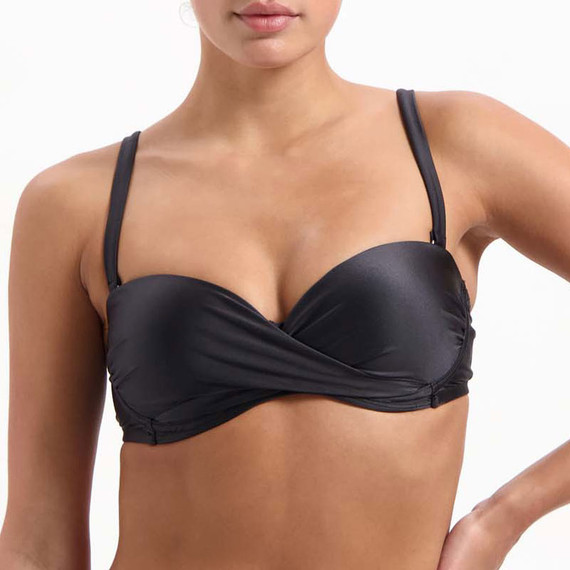 Beachlife Dark Grey Bandeau Bikini Oberteil
