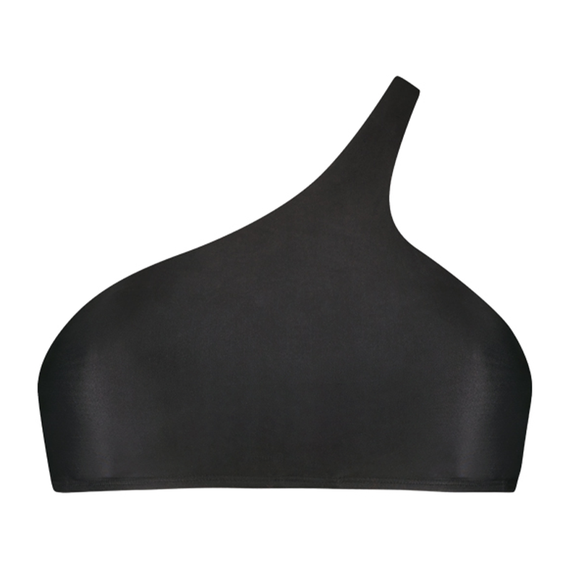 Dark Grey One Shoulder Bikini Oberteil