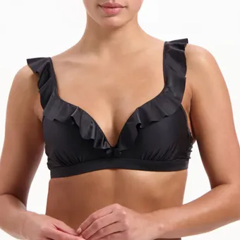 Dark Grey Plunge Bikinitop