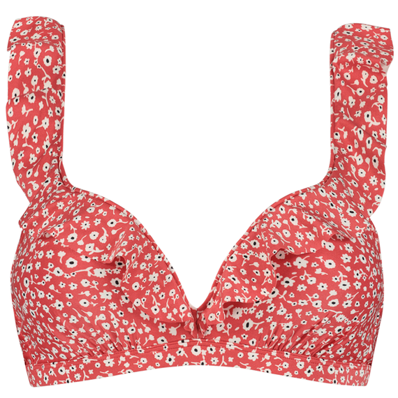 Beachlife Ditsy Flowers Plunge Bikinitop