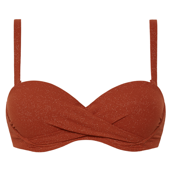 Earthy Shimmer Bandeau Bikinitop