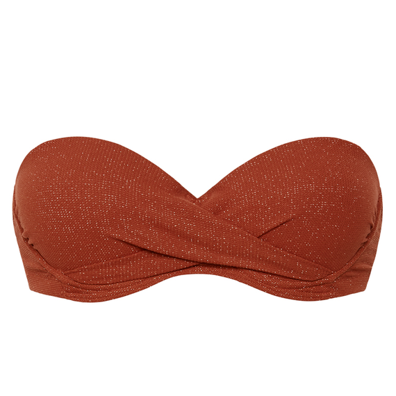 Beachlife Earthy Shimmer Bandeau Bikinitop
