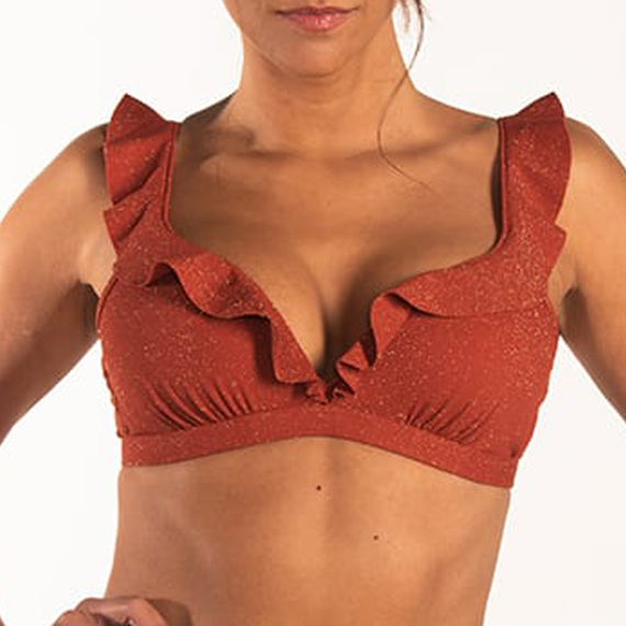 Beachlife Earthy Shimmer Plunge Bikinitop