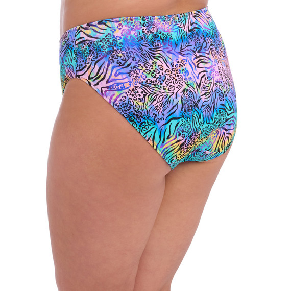 Elomi Bademode Electric Savannah Plunge Hohe Bikini Hose Zebra 