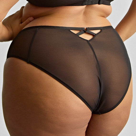 Sculptresse Ella High Leg Slip Black Sequin