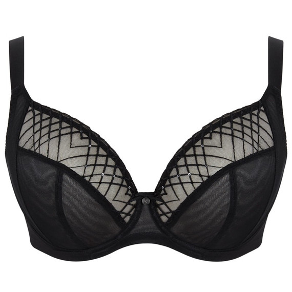 Sculptresse Ella Plunge BH Black Sequin