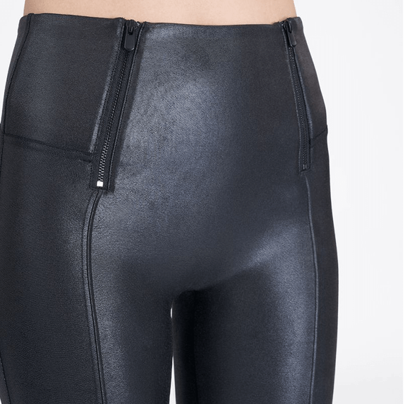 Spanx Faux Leather Zip Detail Legging Very Black