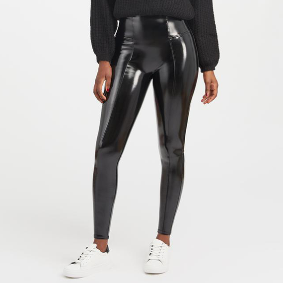 Spanx Patent Leather Leggings Black 