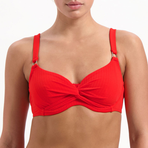 Beachlife Fiery Red Bandeau Bikinitop