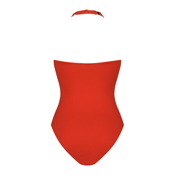Beachlife Fiery Red Volant Badeanzug