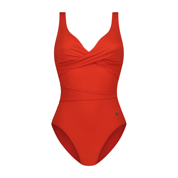 Beachlife Fiery Red Volant Badeanzug