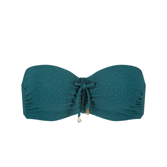 Cyell Flora Teal Bandeau Bikinitop