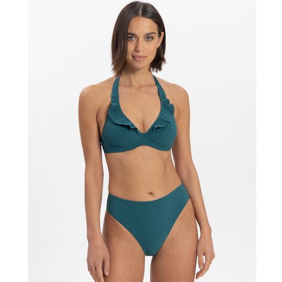Cyell Flora Teal Halter Bikinitop