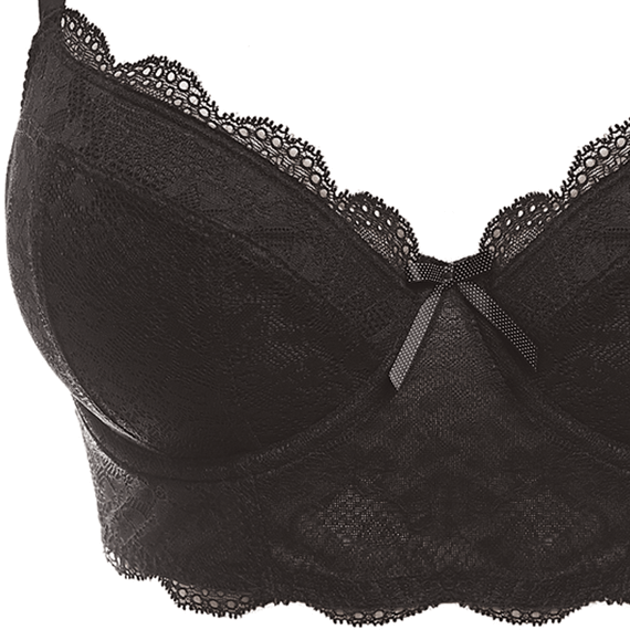 Freya Fancies Longline BH Black
