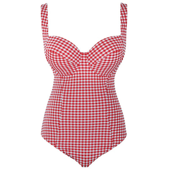 Panache Swim Gingham Badpak Red Gingham