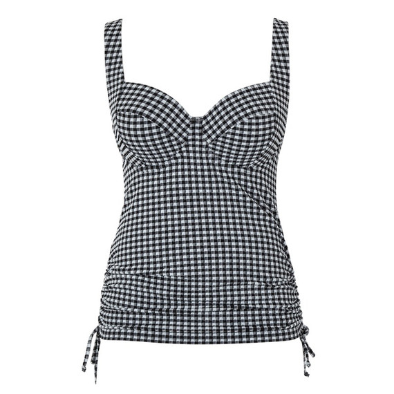 Panache Swim Gingham Tankinitop Black Gingham