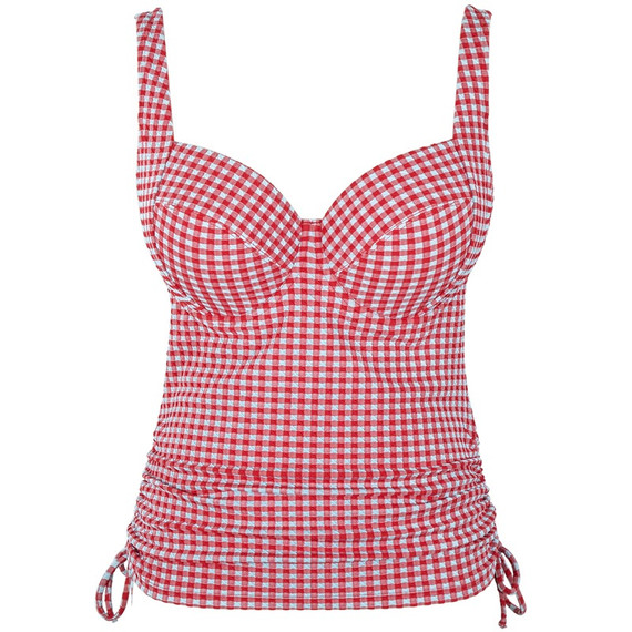 Panache Swim Gingham Tankinitop Red Gingham
