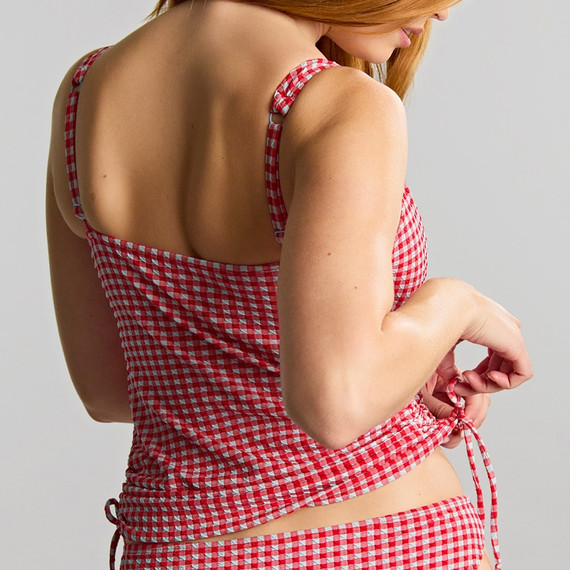 Panache Swim Gingham Tankinitop Red Gingham