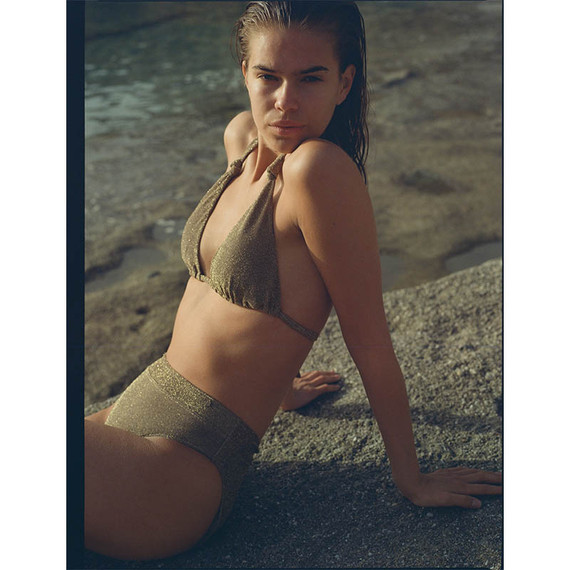 Beachlife Gold Glitter Triangle Bikinitop