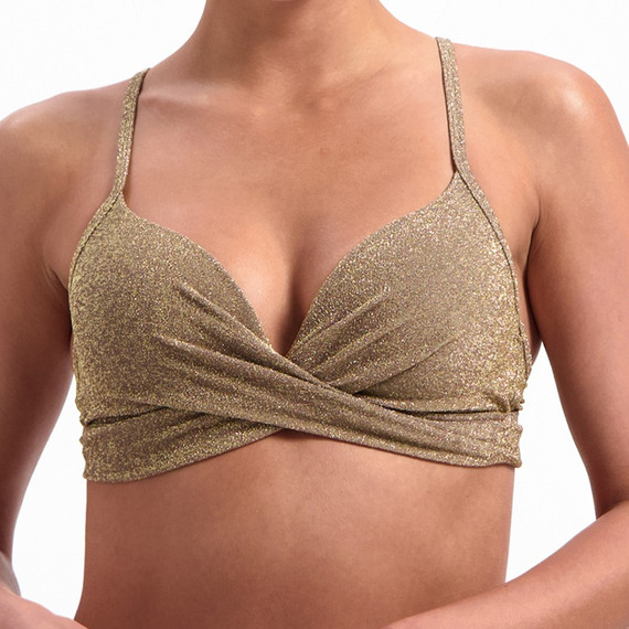 Beachlife Gold Glitter Bikini Oberteil