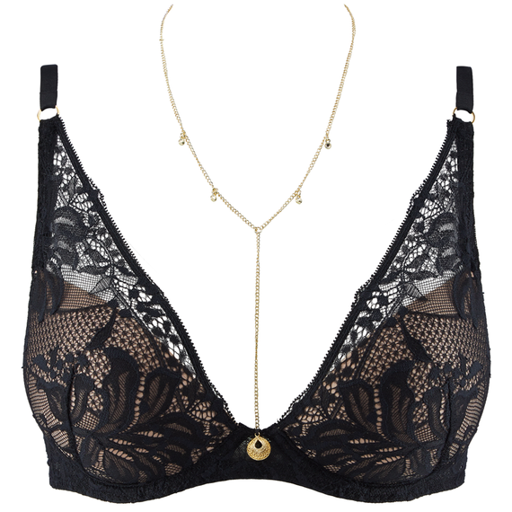 Aubade Gold Pleasure Plunge BH Black Light