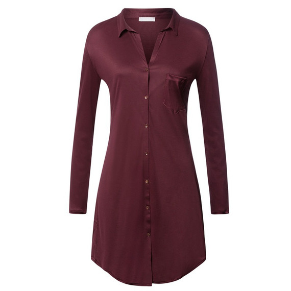 Hanro Grand Central Nachthemd Vivid Brown