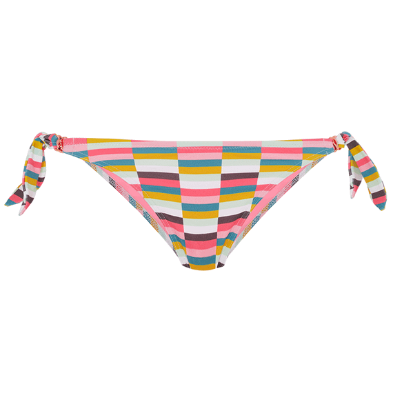 Graphic Bikini-Hose mit seitlichen Bändern