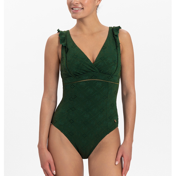 Beachlife Green Embroidery Badpak Groen