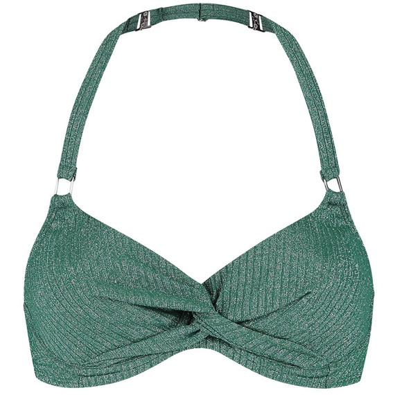 Beachlife Green Glitter Bikinitop
