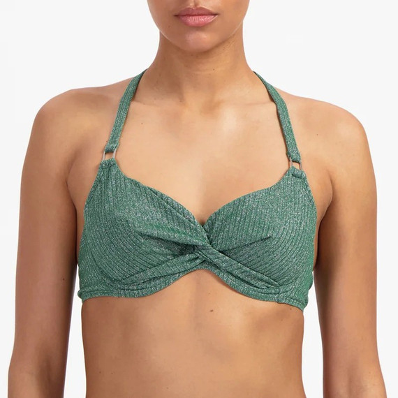 Beachlife Green Glitter Bikinitop
