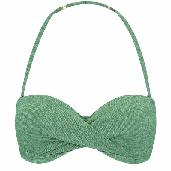 Beachlife Green Shimmer Bandeau Bikinitop