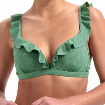 Green Shimmer Plunge Bikinitop